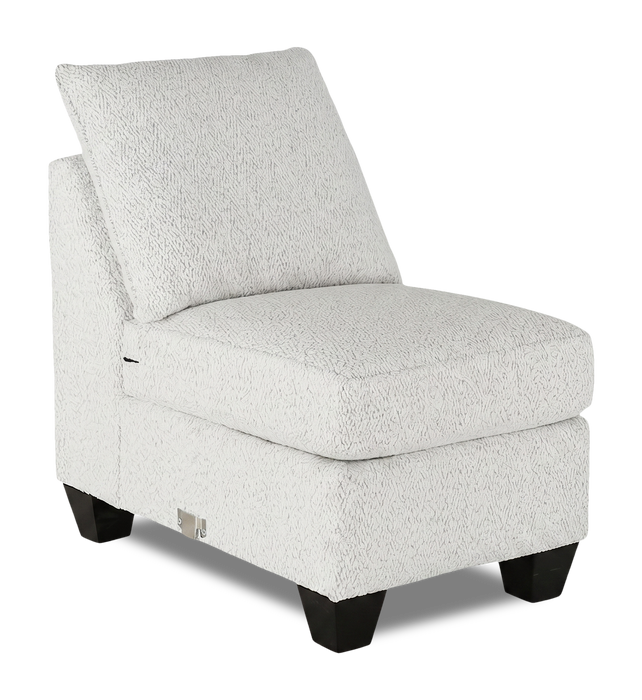 Fauteuil sans accoudoirs personnalisable Curve de Sofa Lab de 24 po fabriqué au Canada en tissu  - Teddy Snow