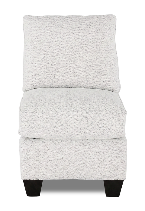 Fauteuil sans accoudoirs personnalisable Curve de Sofa Lab de 24 po fabriqué au Canada en tissu  - Teddy Snow