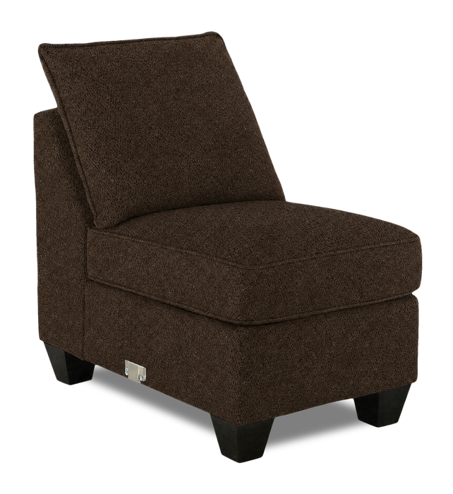 Fauteuil sans accoudoirs personnalisable Curve de Sofa Lab de 24 po fabriqué au Canada en tissu  - Teddy Walnut