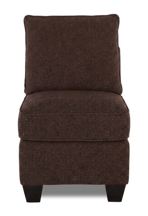 Fauteuil sans accoudoirs personnalisable Curve de Sofa Lab de 24 po fabriqué au Canada en tissu  - Teddy Walnut