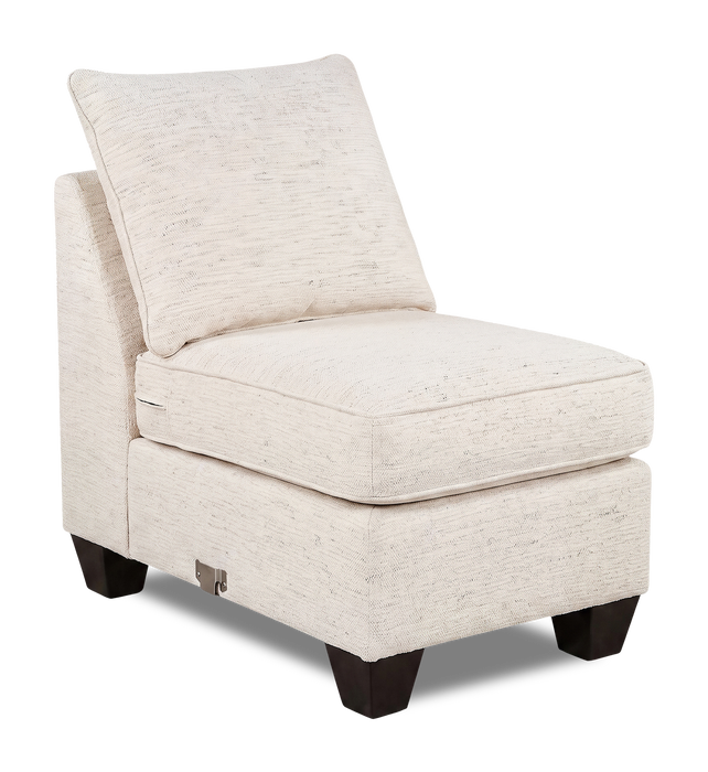 Fauteuil sans accoudoirs personnalisable Curve de Sofa Lab de 24 po fabriqué au Canada en tissu  - Chenille White