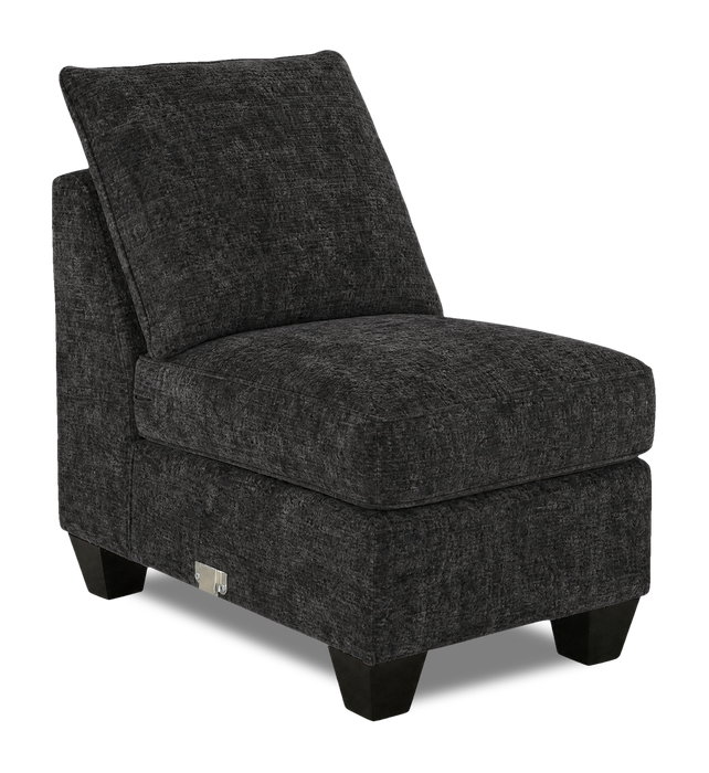 Fauteuil sans accoudoirs personnalisable Curve de Sofa Lab de 24 po fabriqué au Canada en tissu  - Plush Charcoal 