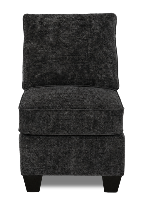 Fauteuil sans accoudoirs personnalisable Curve de Sofa Lab de 24 po fabriqué au Canada en tissu  - Plush Charcoal 