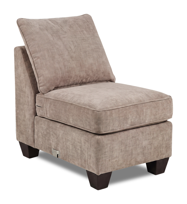 Fauteuil sans accoudoirs personnalisable Curve de Sofa Lab de 24 po fabriqué au Canada en tissu  - Chenille Praline