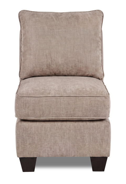 Fauteuil sans accoudoirs personnalisable Curve de Sofa Lab de 24 po fabriqué au Canada en tissu  - Chenille Praline