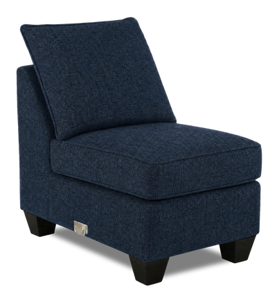 Made in Canada Customizable Sofa Lab Arc 46" Fabric Armless Chair – Chenille Pacific | Fauteuil sans accoudoirs personnalisable Curve de Sofa Lab de 24 po fabriqué au Canada en tissu  - Chenille Pacific