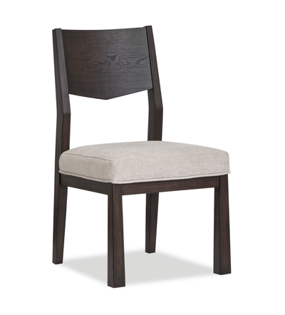 Arden Dining Chair with Cushion Fabric Seat, Wood - Espresso Brown/Beige  | Chaise de salle à manger Arden en bois avec siège rembourré en tissu - brun espresso et beige
