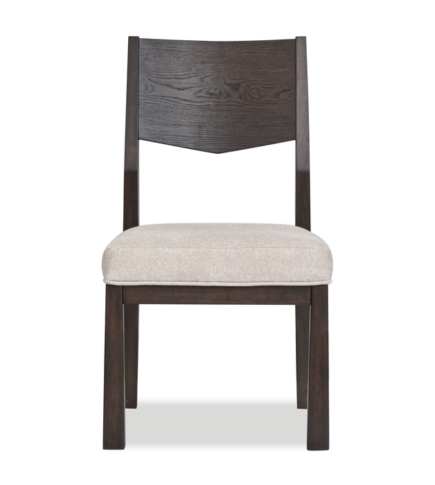 Chaise de salle à manger Arden en bois avec siège rembourré en tissu - brun espresso et beige 