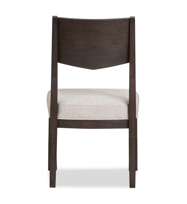 Chaise de salle à manger Arden en bois avec siège rembourré en tissu - brun espresso et beige 