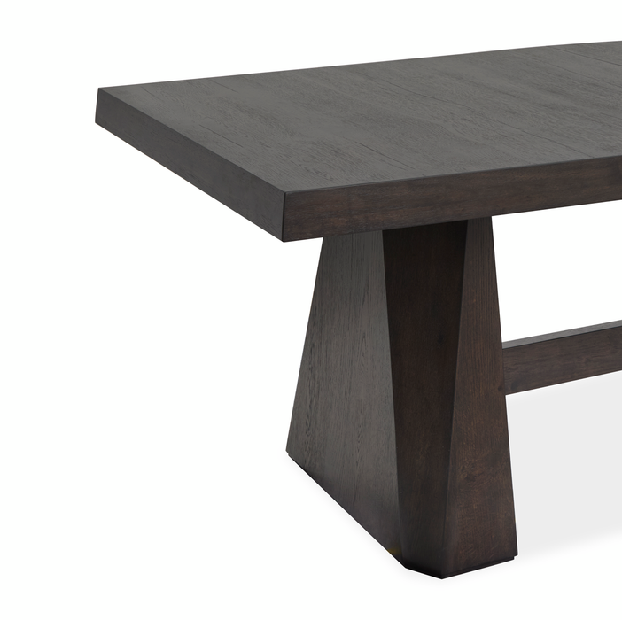 Table de salle à manger Arden avec rallonge de 84 po à 108 po (L) et base à tréteaux - brun espresso