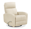 Fauteuil pivotant, coulissant et inclinable Asher de 31.5 po en cuir véritable - beige