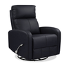 Fauteuil pivotant, coulissant et inclinable Asher de 31.5 po en cuir véritable - noir