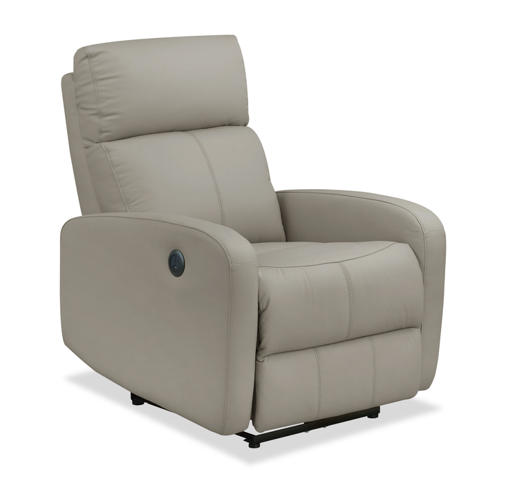 Fauteuil à inclinaison électrique Asher de 31.5 po en cuir véritable - gris clair
