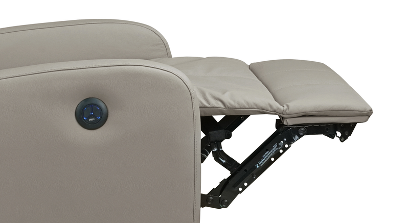 Fauteuil à inclinaison électrique Asher de 31.5 po en cuir véritable - gris clair