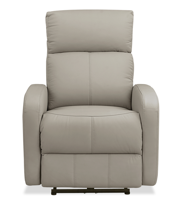 Fauteuil à inclinaison électrique Asher de 31.5 po en cuir véritable - gris clair