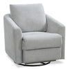Fauteuil pivotant à inclinaison électrique Aspen de Cindy Crawford Home de 33,5 po en tissu avec repose-pieds électrique - argenté