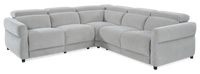  Sofa sectionnel à inclinaison électrique Aspen de Cindy Crawford Home 3 pièces avec appuie-têtes électriques et port USB - argenté