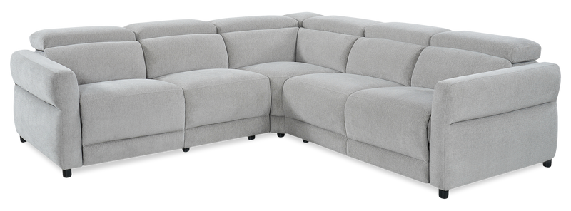 Sofa sectionnel à inclinaison électrique Aspen de Cindy Crawford Home 3 pièces avec appuie-têtes électriques et port USB - argenté