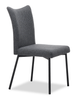 Atlas Dining Chair with Cushion Fabric Seat & Back, Metal – Grey | Chaise de salle à manger Atlas en métal avec coussin de siège et de dossier en tissu - grise