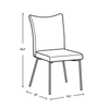 Atlas Dining Chair with Cushion Fabric Seat & Back, Metal – Grey | Chaise de salle à manger Atlas en métal avec coussin de siège et de dossier en tissu - grise