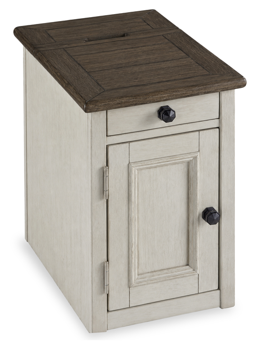 Table de fauteuil Baxter de 14 po de style champêtre avec rangement - moka