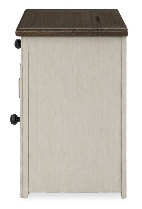 Table de fauteuil Baxter de 14 po de style champêtre avec rangement - moka