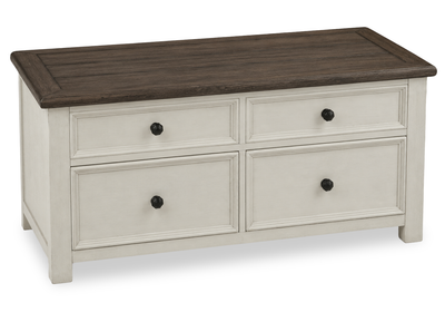 Baxter 46” Country-Style Lift-Top Coffee Table – Mocha | Table à café Baxter de 46 po de style champêtre avec dessus relevable - moka