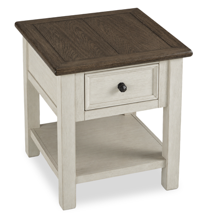 Baxter 24” Country-Style End Table with Storage – Mocha | Table de bout Baxter de 24 po de style champêtre avec rangement - moka