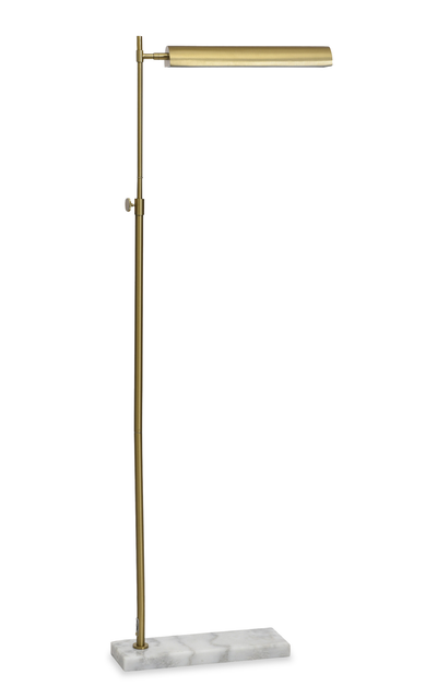 Baylor 15" Floor Lamp with Metal Shade and Genuine Marble Base – Brass  | Lampe à pied Baylor de 15 po avec abat-jour en métal et base en marbre véritable - laiton