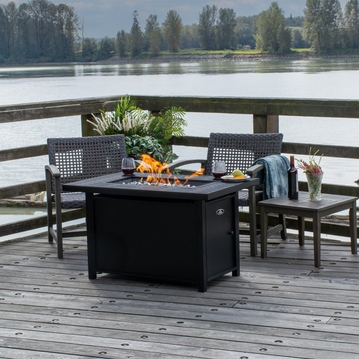 Foyer-table Blaze convertible au propane ou au gaz naturel de 42 po (L) et de 50 000 BTU en métal