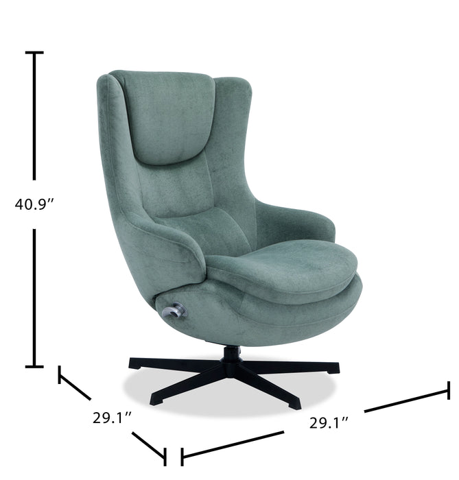 Fauteuil d’appoint inclinable antistress Bliss de 29,1 po en tissu de chenille avec repose-pieds - vert