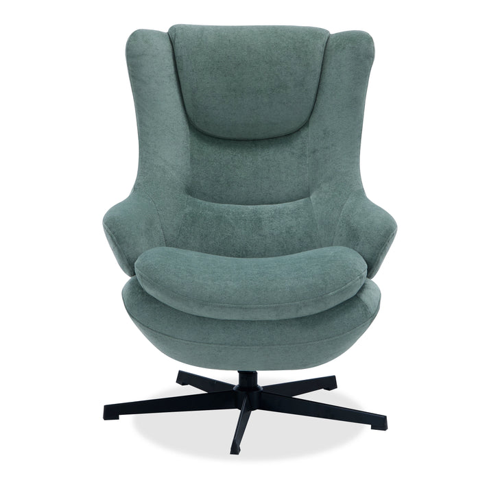 Fauteuil d’appoint inclinable antistress Bliss de 29,1 po en tissu de chenille avec repose-pieds - vert