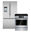 Réfrigérateur de 36 pi3 à portes françaises et cuisinière électrique de 4,6 pi3 de Bosch - acier inoxydable