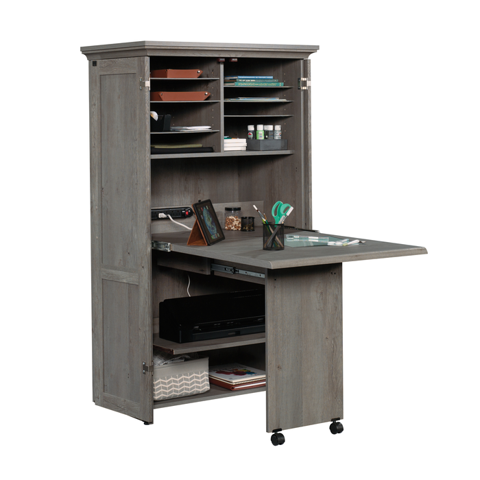 Armoire décorative de rangement Boon de 35,12 po avec surface de travail pliable - chêne mystique