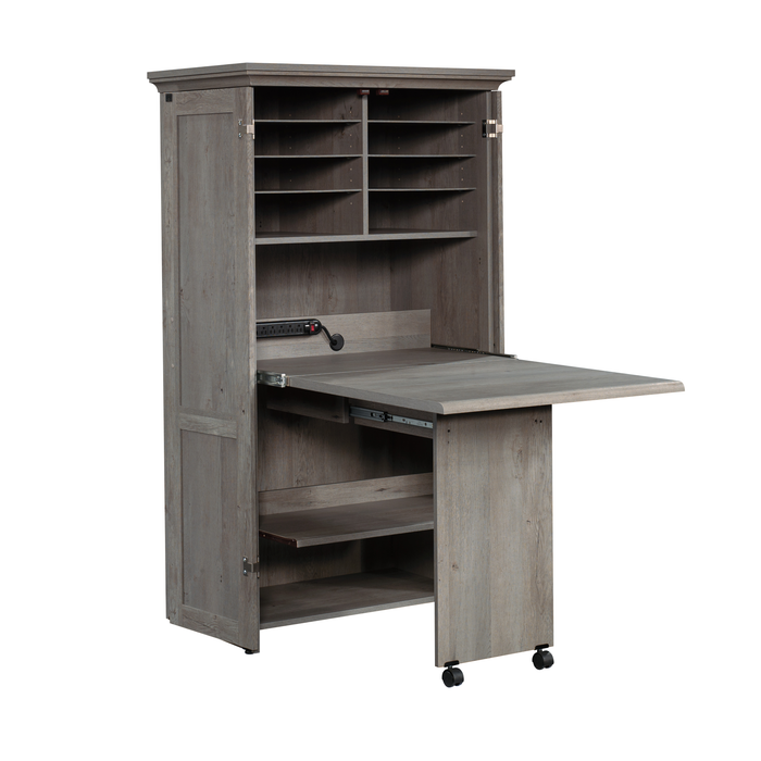 Armoire décorative de rangement Boon de 35,12 po avec surface de travail pliable - chêne mystique