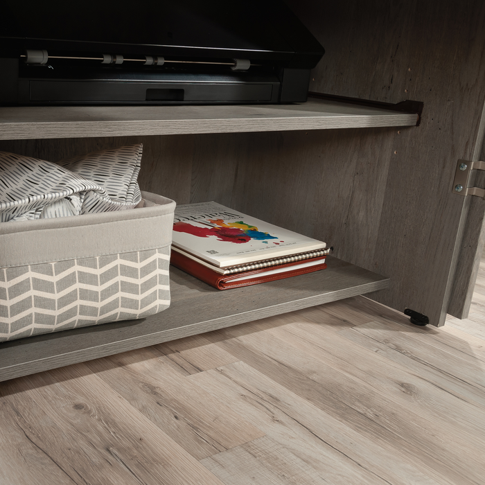 Armoire décorative de rangement Boon de 35,12 po avec surface de travail pliable - chêne mystique