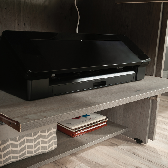 Armoire décorative de rangement Boon de 35,12 po avec surface de travail pliable - chêne mystique