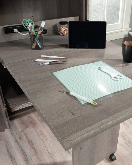Armoire décorative de rangement Boon de 35,12 po avec surface de travail pliable - chêne mystique