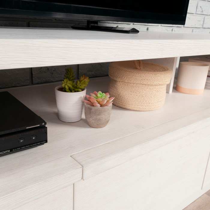 Meuble pour téléviseur Bromley 2 pièces de 81 po avec bahut pour téléviseurs jusqu’à 90 po - chêne albâtre