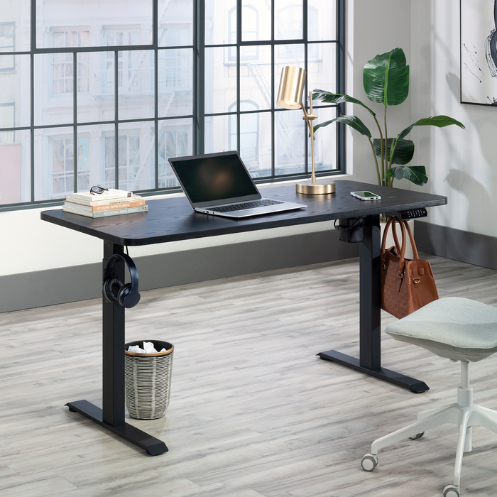 Bureau Caelen de 59,84 po à hauteur réglable - noir