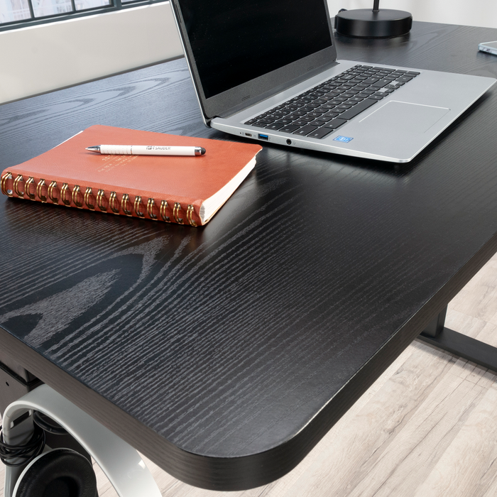 Bureau Caelen de 47,24 po à hauteur réglable - noir