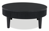 Table à café ronde contemporaine Calum de 42,13 po avec rangement - noire