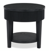 Table de bout ronde contemporaine Calum de 24 po avec rangement - noire