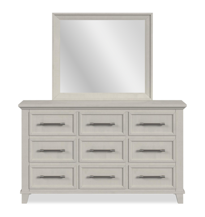 Commode de chambre à coucher Celine de 64 po (L) x 38 po (H) à 9 tiroirs - ivoire