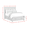 Celine Platform Storage Bed with Headboard & Frame, Ivory - Queen Size | Lit plateforme de rangement Celine avec tête de lit et cadre de lit, ivoire - format grand lit