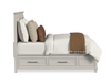 Celine Platform Storage Bed with Headboard & Frame, Ivory - Queen Size | Lit plateforme de rangement Celine avec tête de lit et cadre de lit, ivoire - format grand lit