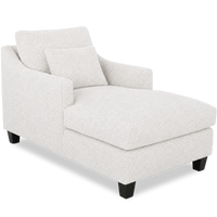  Fauteuil long d’appoint personnalisable de Sofa Lab de 36 po fabriqué au Canada en tissu avec pattes en bois - Teddy Snow