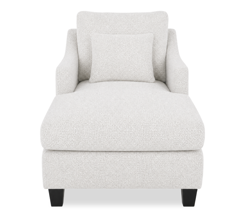 Fauteuil long d’appoint personnalisable de Sofa Lab de 36 po fabriqué au Canada en tissu avec pattes en bois - Teddy Snow
