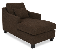 Fauteuil long d’appoint personnalisable de Sofa Lab de 36 po fabriqué au Canada en tissu avec pattes en bois - Teddy Walnut