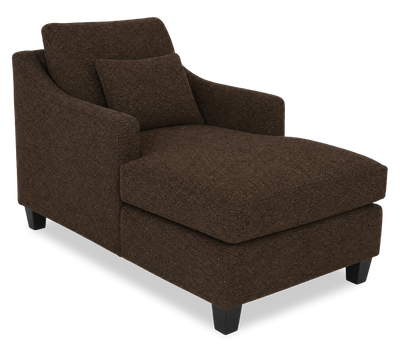 Made in Canada Sofa Lab Customizable 36" Fabric Accent Chaise with Wood Legs – Teddy Walnut  | Fauteuil long d’appoint personnalisable de Sofa Lab de 36 po fabriqué au Canada en tissu avec pattes en bois - Teddy Walnut